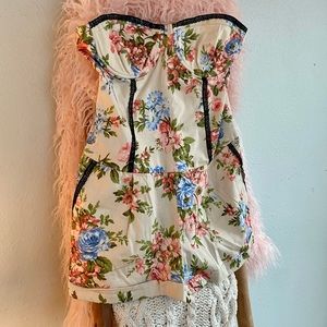 River Island bustier/corset romper size 10 floral